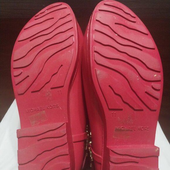 Michael Kors Fulton Harness Rubber Rainboots Red - Picture 3 of 4